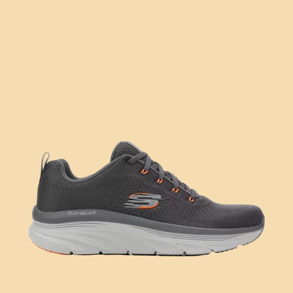 Mens Skechers Mens D'Lux Walker Meerno - Charcoal/Orange. 232364/CCOR